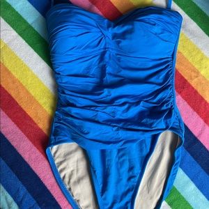 La Blanca Blue One Piece Swimsuit (sz 8)